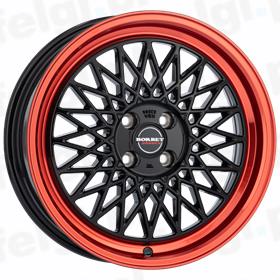 Borbet B black rim red