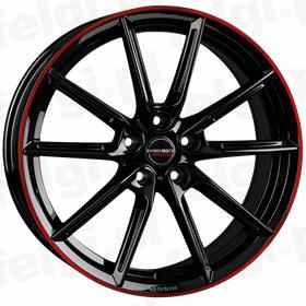 Borbet LX19 black glossy rim red