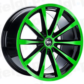 RH Alurad GT Rad Black Polished Green